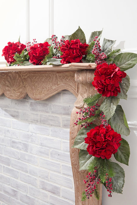 60" Hydrangea Berry Pine Garland