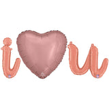 Foil Balloon I Heart U Script Letters Kit
