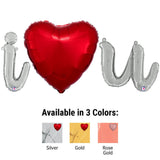 Foil Balloon I Heart U Script Letters Kit