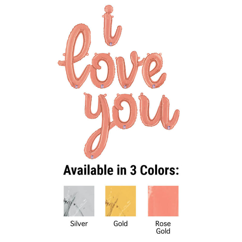 Foil Balloon I Love You Script Letters Kit
