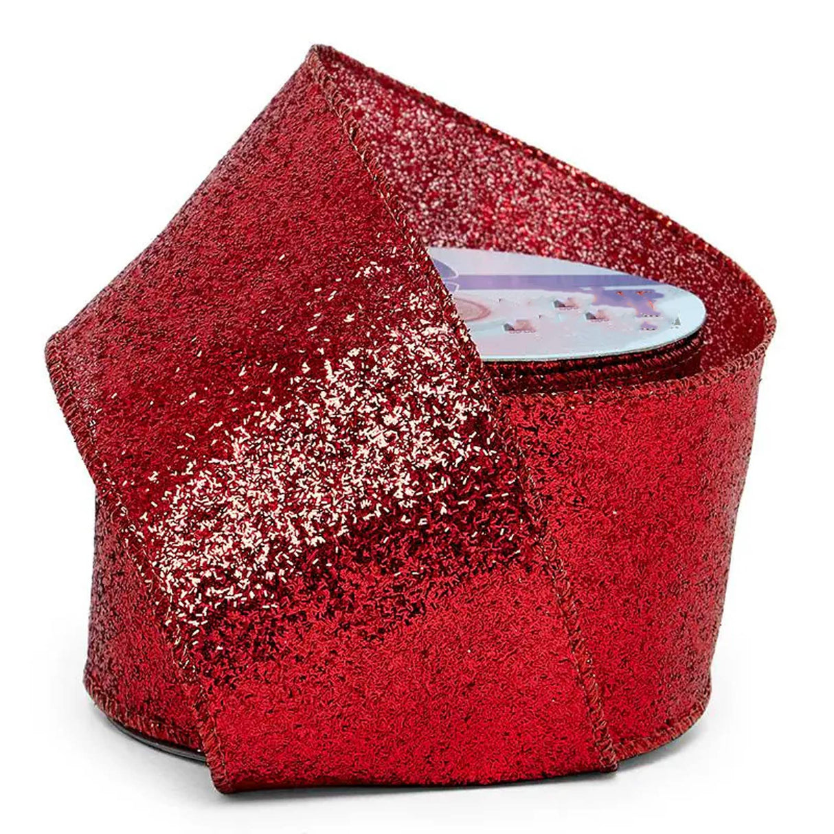 Grand Glitter Wired Fabric Ribbon 2 1/2 '' X 10 yd Red Color 1 / roll