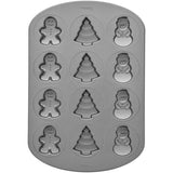 Wilton Non-Stick Christmas Cookie Shapes Pan, 12-Cavity (Gingerbread Man, Tree, Snowman)