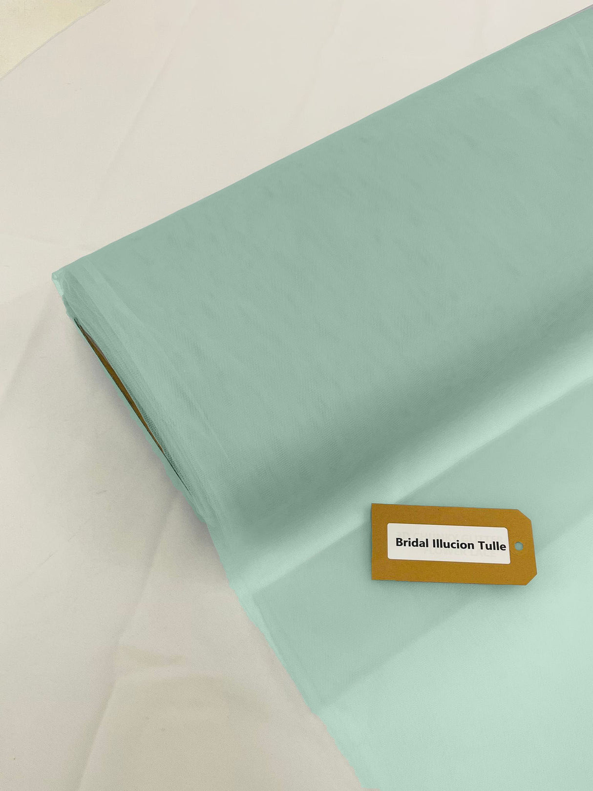 Ice Mint Bridal Illusion Polyester Tulle Fabric - Ice Mint Sheer Tulle, 108" Width (1 Roll)