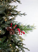 25” Ice Mixed Pine Berry Pinecone Spray
