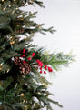 25” Ice Mixed Pine Berry Pinecone Spray