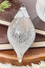 5" - 7" Frosted Pine Glass Ornament