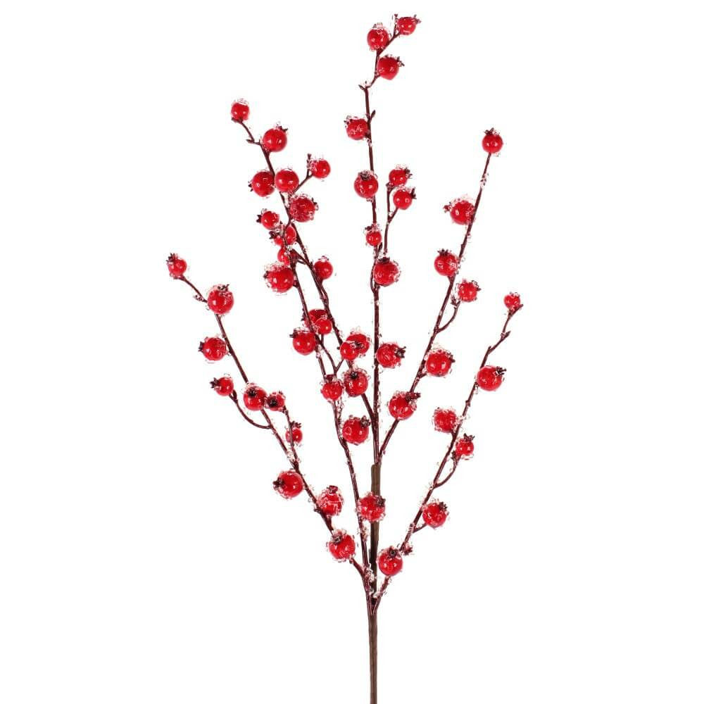 30" Mini Pomegranate Iced Christmas Sprays Decor
