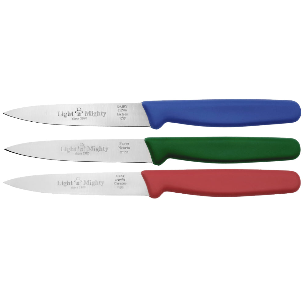 Icel Color Coded Paring Knife Set, 4" Blade - Set of 3