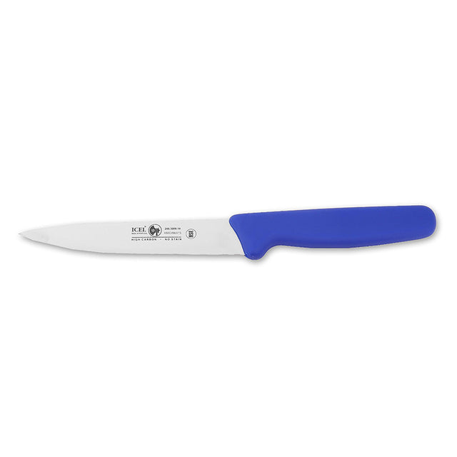 Icel Utility Knife, 5-1/2" Blade, Blue Plastic Handle, Case of 12