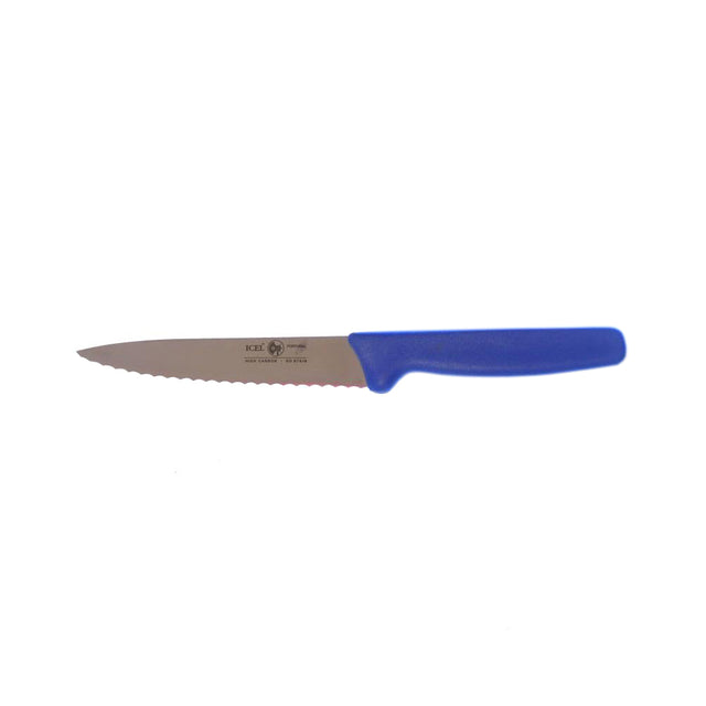 Icel Utility Knife, Wavy Edge, 5-1/2" Blade, Blue Plastic Handle, Case of 12