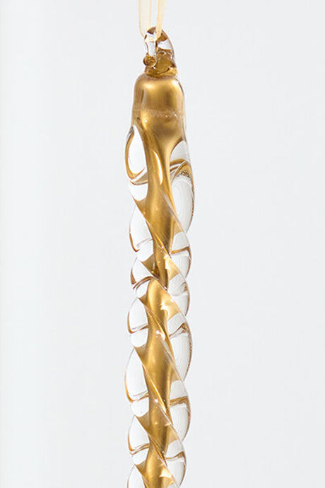 8.5" Gold Glass Icicle Ornament