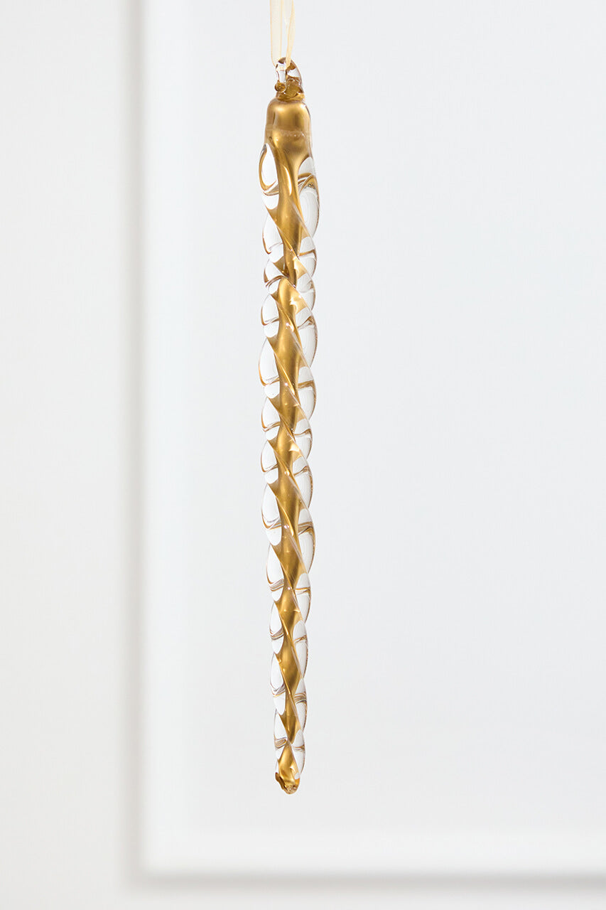 8.5" Gold Glass Icicle Ornament