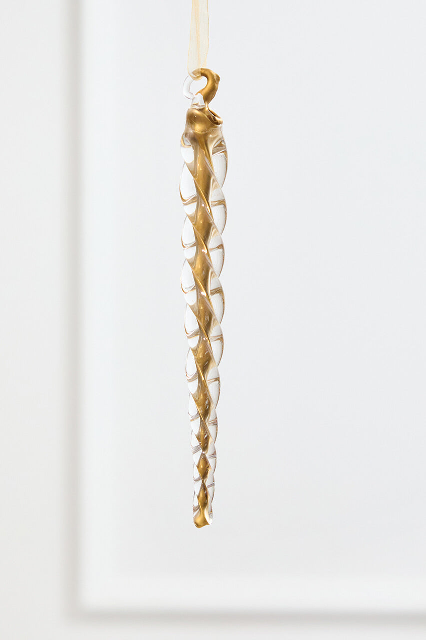 6.5" Gold Glass Icicle Ornament