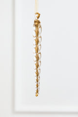 6.5" Gold Glass Icicle Ornament