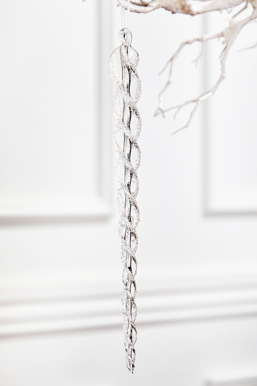 12" Glass Icicle Ornament - Large