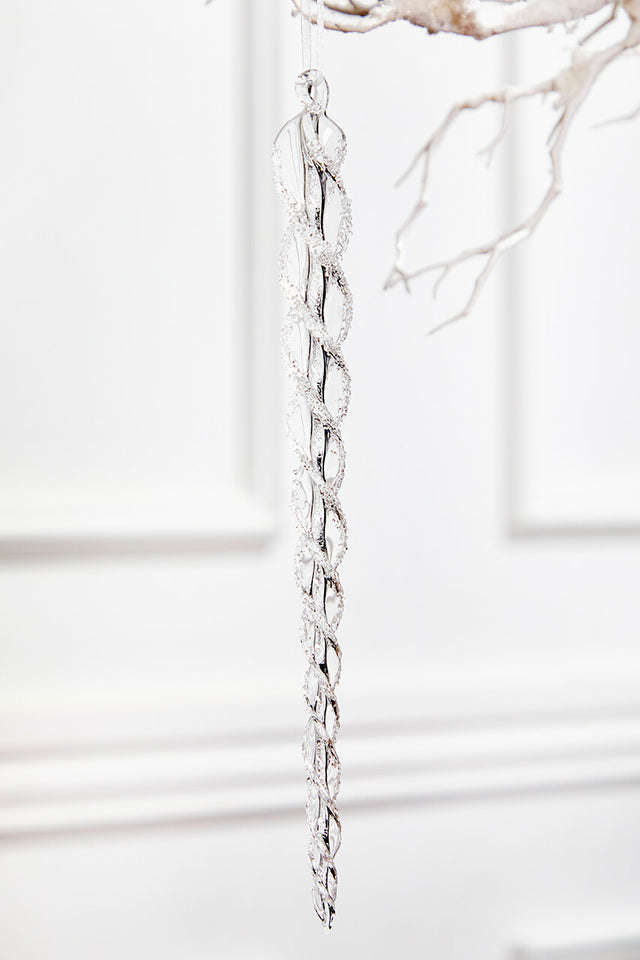 12" Glass Icicle Ornament - Large