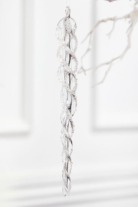 9" Glass Icicle Ornament - Medium