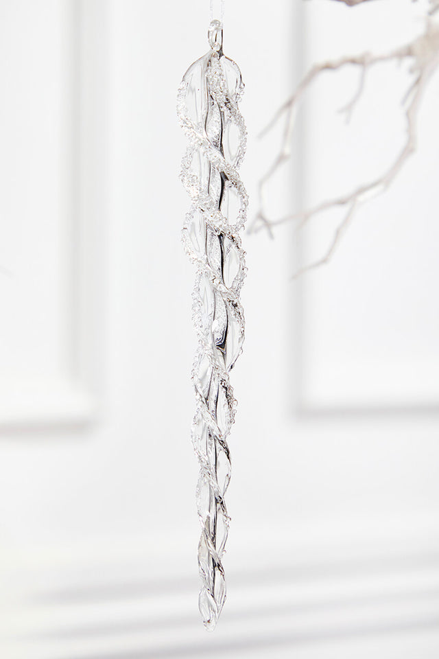 9" Glass Icicle Ornament - Medium