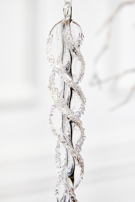 9" Glass Icicle Ornament - Medium