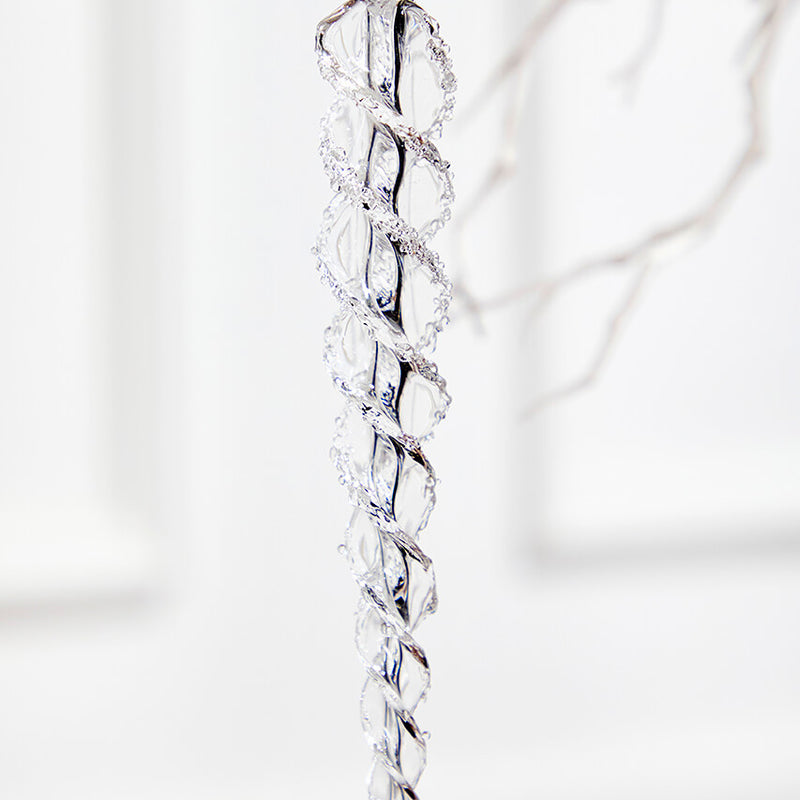 7 Inch Glass Icicle Ornament Decorative Clear Winter Hanging Ornament