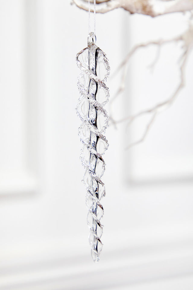 7" Glass Icicle Ornament - Small