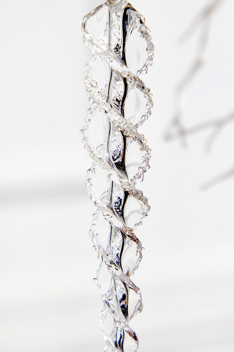 7 Inch Glass Icicle Ornament Decorative Clear Winter Hanging Ornament