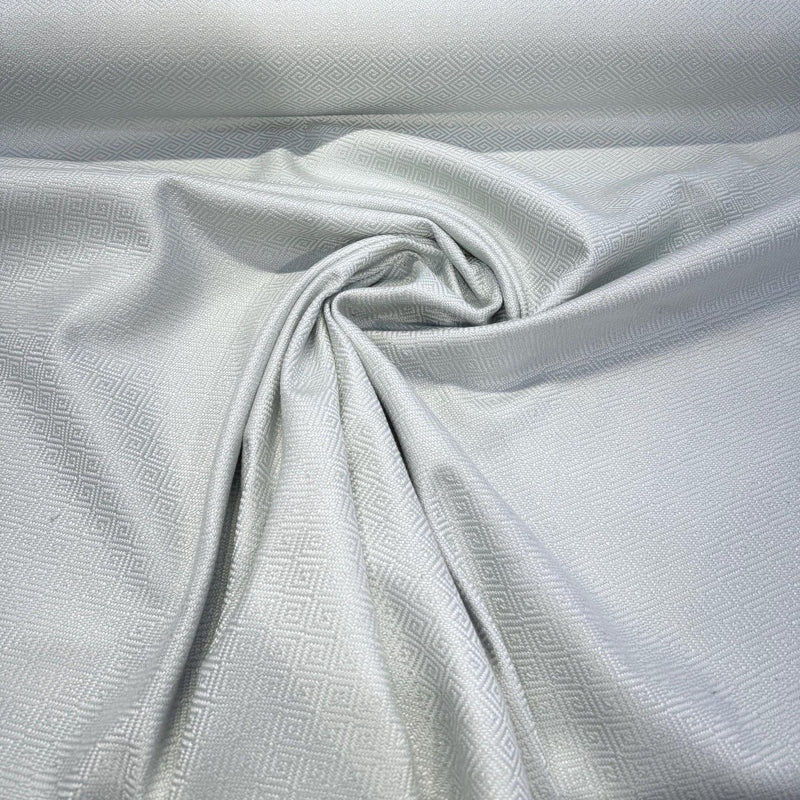 Mykonos Spa Blue Polyester Fabric - Diamond Jacquard, Spa Blue, 56" Width (By The Yard)