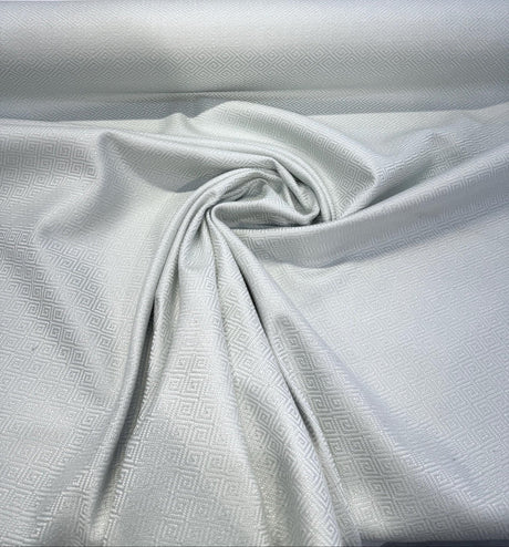 Mykonos Spa Blue Polyester Fabric - Diamond Jacquard, Spa Blue, 56" Width (By The Yard)
