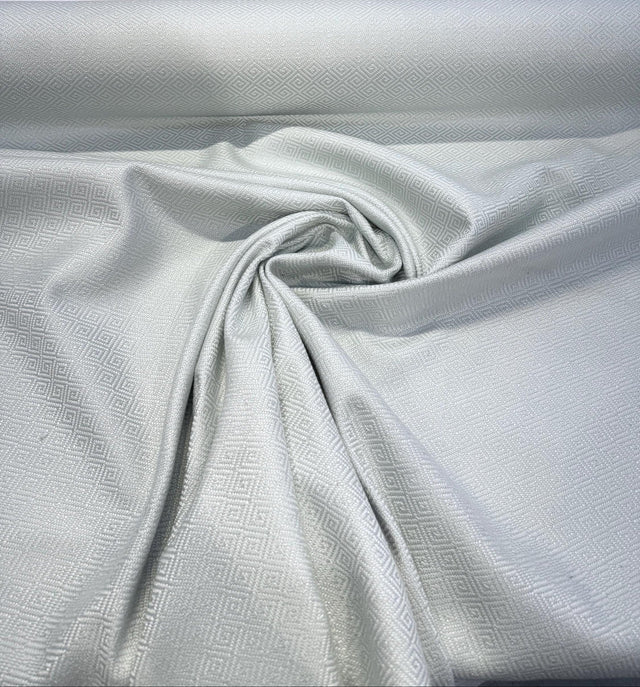 Mykonos Spa Blue Polyester Fabric - Diamond Jacquard, Spa Blue, 56" Width (By The Yard)