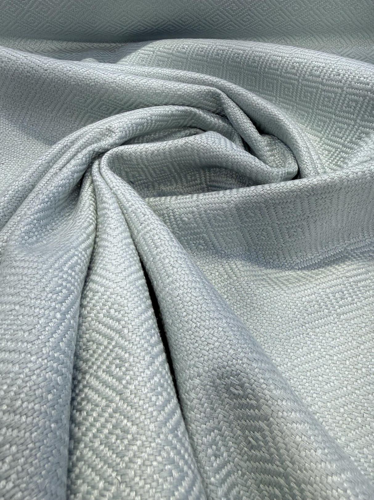 Mykonos Spa Blue Polyester Fabric - Diamond Jacquard, Spa Blue, 56" Width (By The Yard)