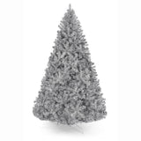 Metallic Silver Tinsel Christmas Tree with Metal Stand