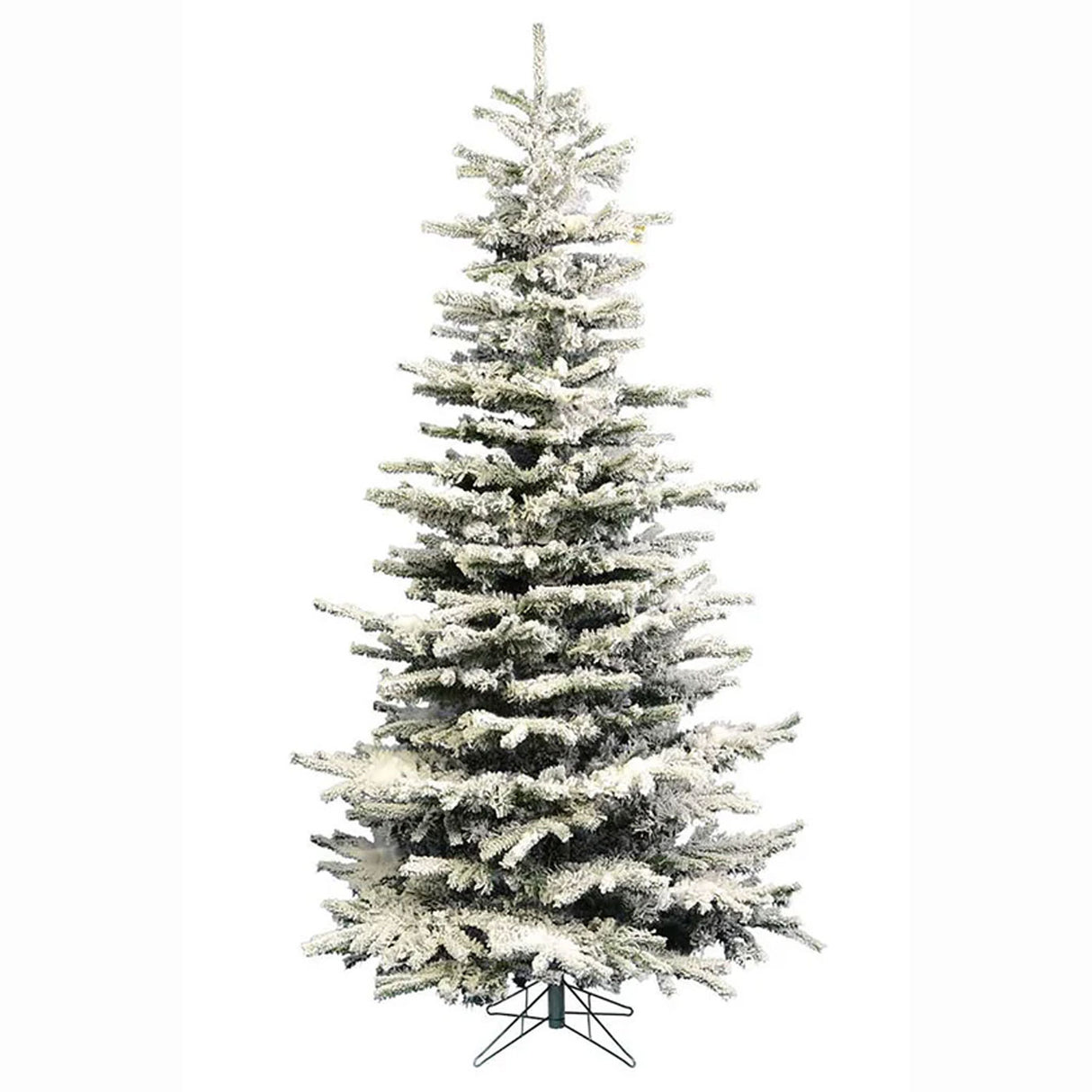 Pre-Lit Snow Flocked Slim Christmas Tree with Warm White LED Lights
