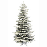 Pre-Lit Snow Flocked Slim Christmas Tree with Warm White LED Lights