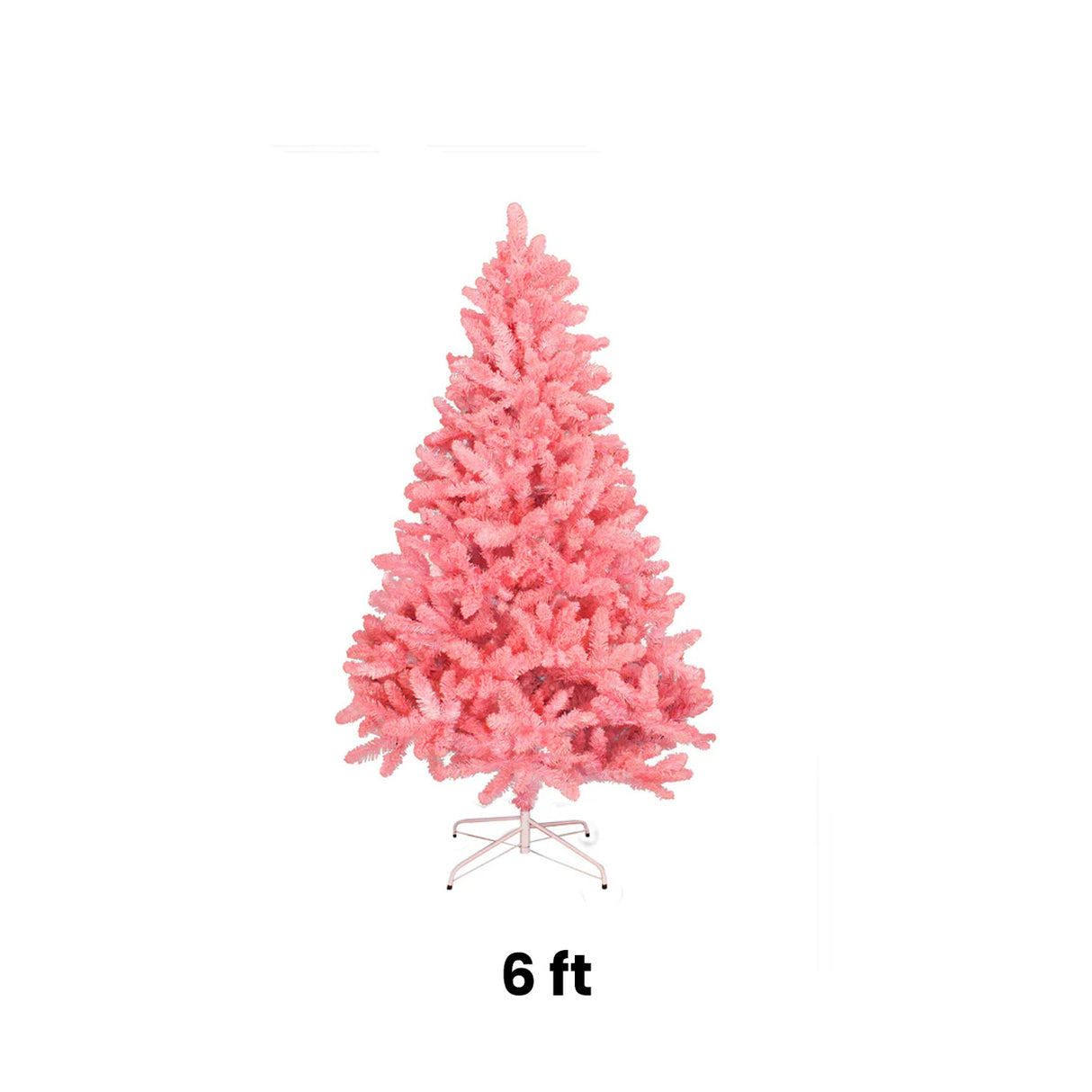 6 ft. Light Pink Flocked Kodiak Christmas Tree with Metal Stand