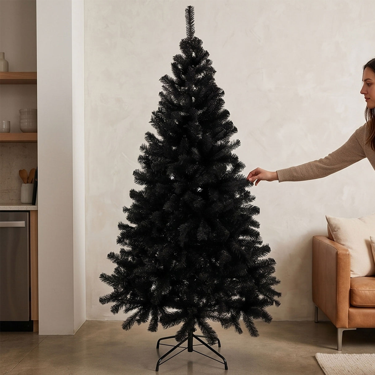 6.5 ft. Black Canadian Pine Artificial Christmas Tree