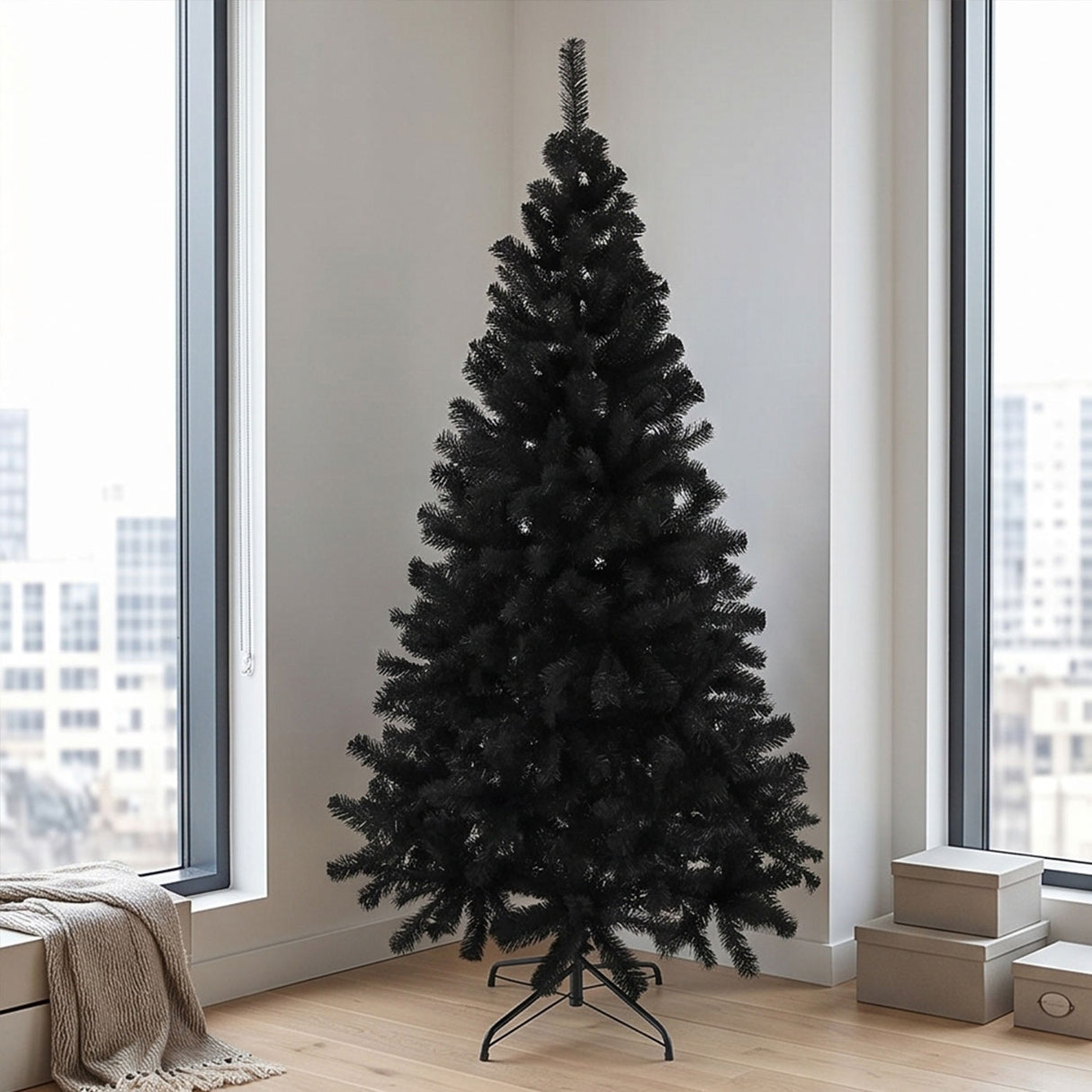 6.5 ft. Black Canadian Pine Artificial Christmas Tree