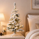 2 ft. Snow Flocked Tabletop Christmas Tree with Stand