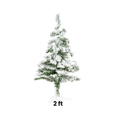 2 ft. Snow Flocked Tabletop Christmas Tree with Stand