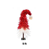 9 ft. Premium Bendable Two-Tone Red and White Christmas Tree with Metal Stand