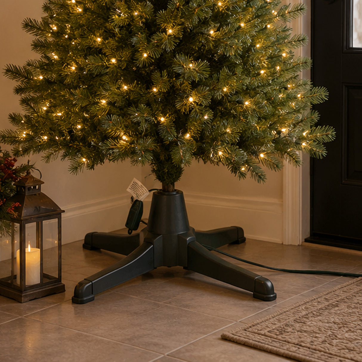 360 Degree Rotating Adjustable Christmas Tree Stand for Up to 7.5 ft Artificial Tree