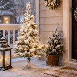 2 ft. Snow Flocked Tabletop Christmas Tree with Stand
