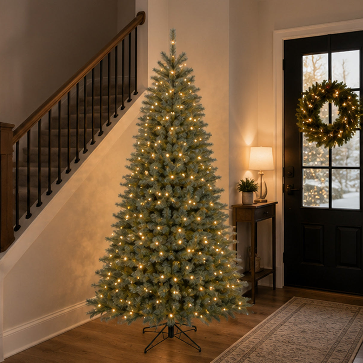 5 ft. Pre-Lit Classic Spruce Christmas Tree with Instant Connect and Metal Stand