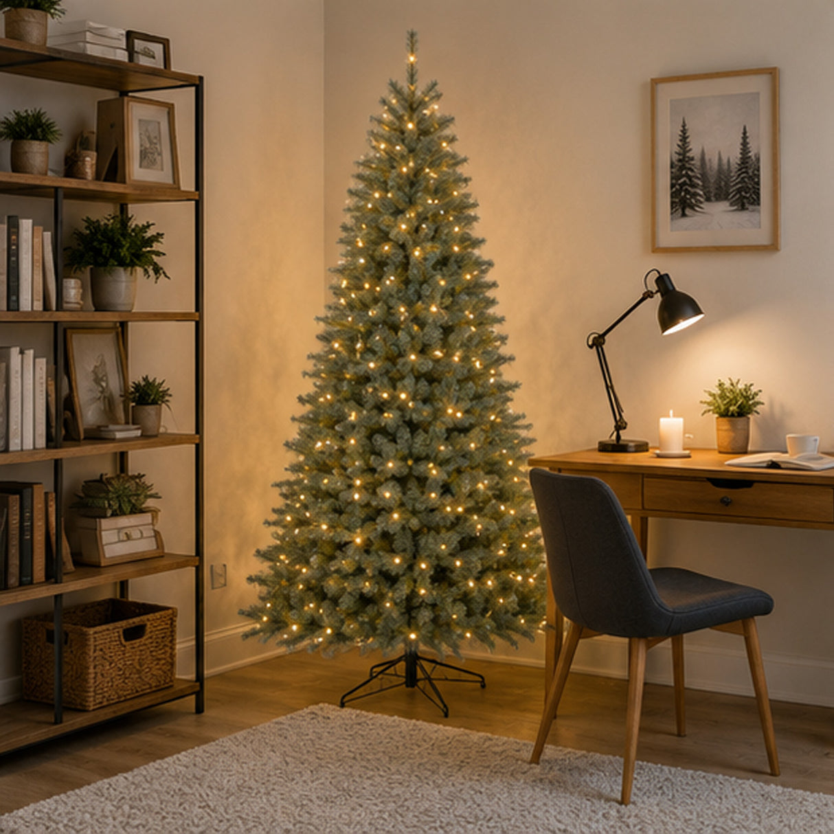5 ft. Pre-Lit Classic Spruce Christmas Tree with Instant Connect and Metal Stand