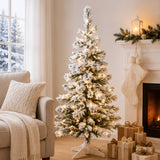 2 ft. Snow Flocked Tabletop Christmas Tree with Stand