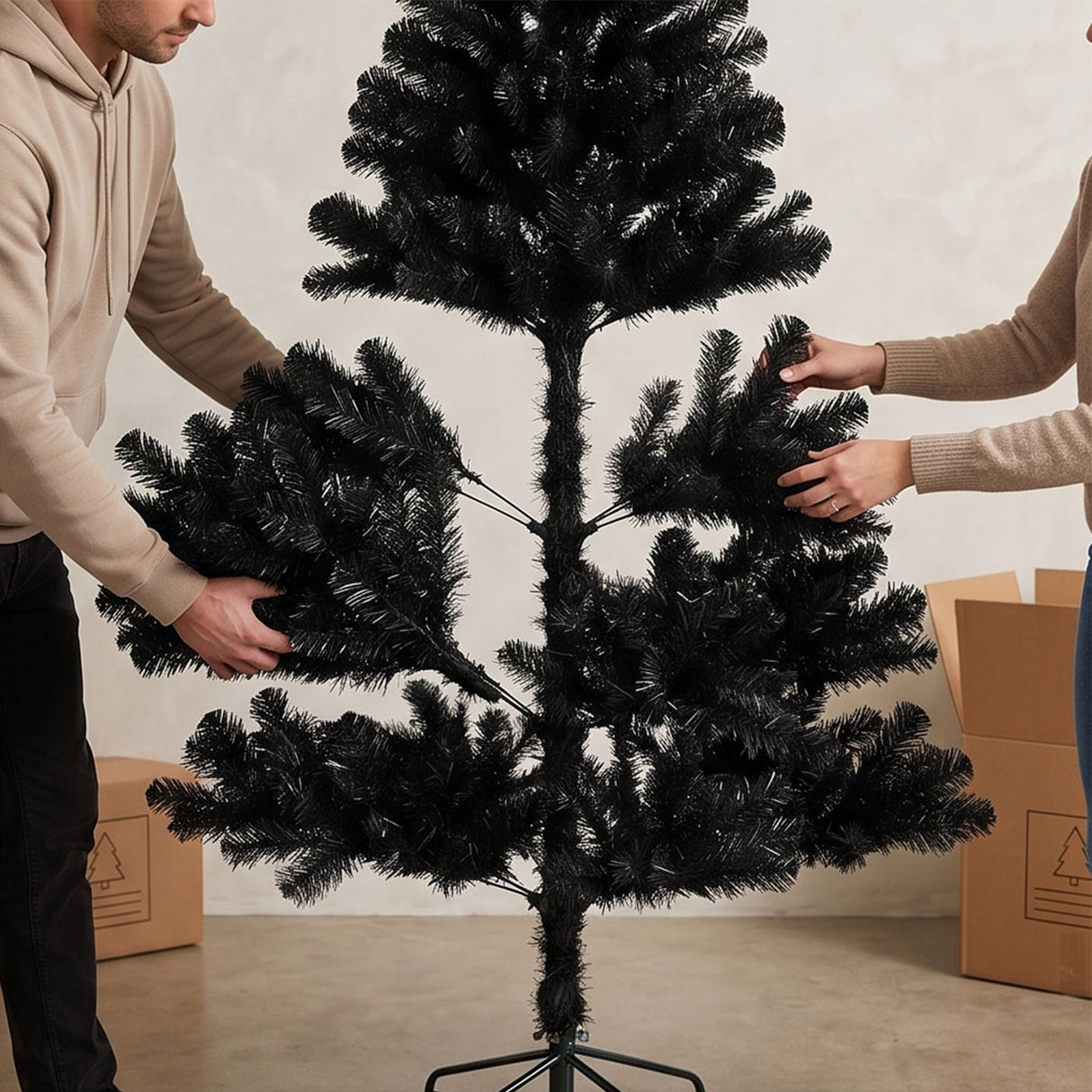 6.5 ft. Black Canadian Pine Artificial Christmas Tree