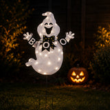 Halloween Pre-Lit BOO Ghost Lawn Decoration with LED Lights