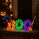 Halloween Pre-Lit BOO Light Up Sign Outdoor Decoration with LED Lights (Plug-In)