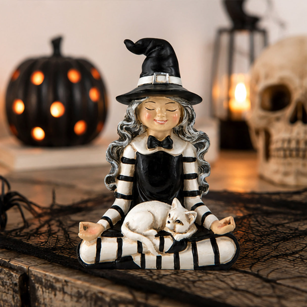 5 in. Halloween Yoga Witch Tabletop Decoration