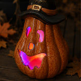 8IN Halloween Jack O’ Lantern LED Lighted Pumpkin Decor