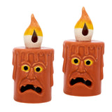 7IN 2-Piece Pre-Lit Halloween Jack Porcelain Candle LED Decor Set